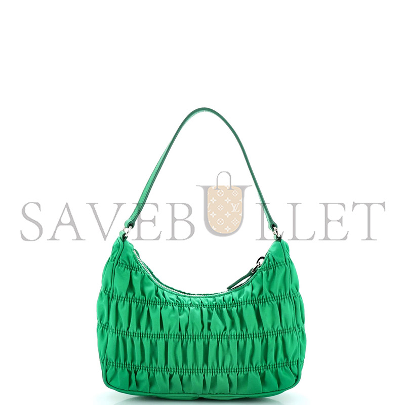 PRADA TESSUTO NYLON GAUFRE SHOULDER BAG MENTA 1NE204 (22*13*6cm)